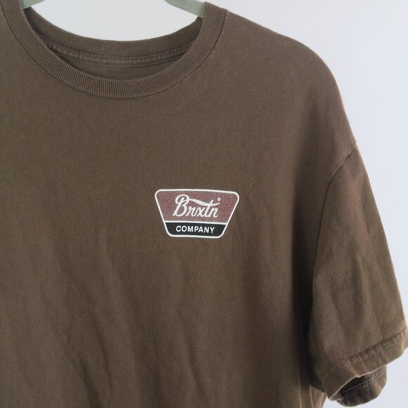 Men's Brixton Brown T-Shirt Size M - Picture 2 of 5